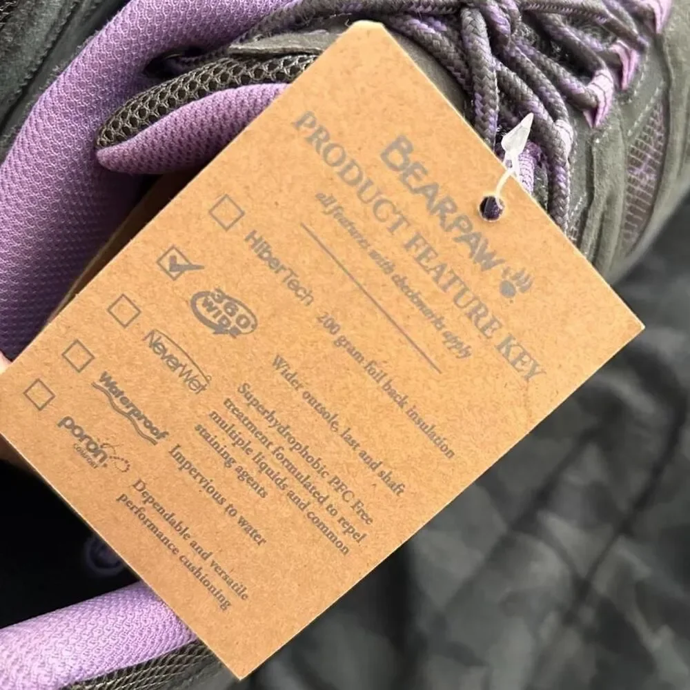 Bearpaw Olympus Waterproof Hiking Trail Shoes Gray Purple Size 13 NWT